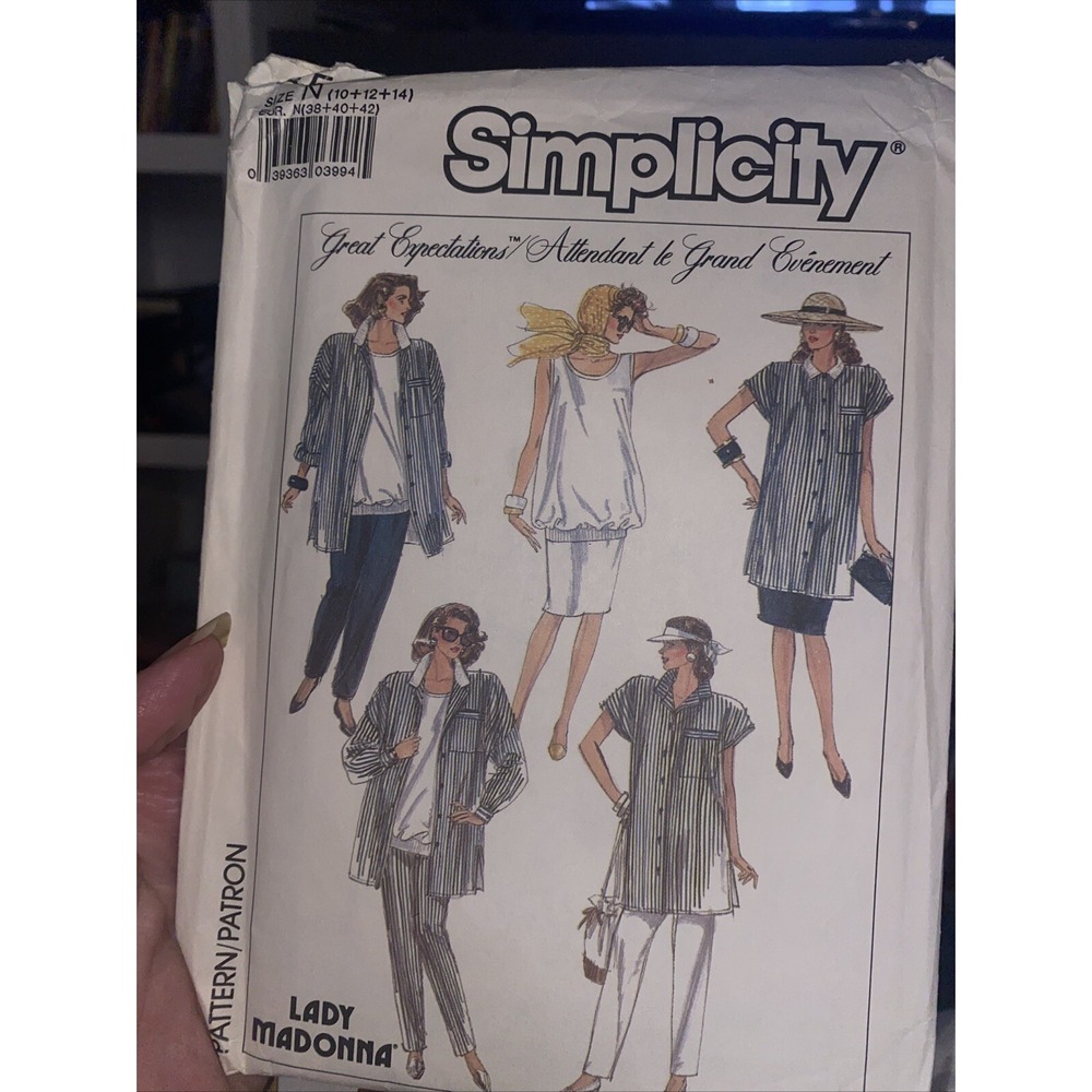 Simplicity 8549 Maternity Sewing Pattern Size 10 12 14 Uncut Lady Madonna Tunic